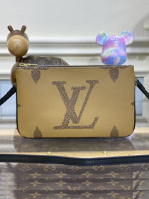 Louis vuitton original monogram reverse double zip pochette M69203