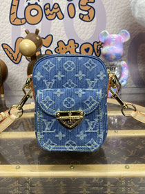 Louis vuitton original denim fairfax pochette M82948 blue