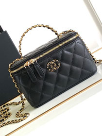 CC original lambskin clutch with chain AP3594 black