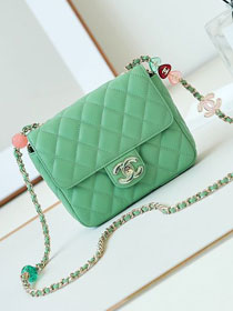 2024 CC original lambskin mini flap bag AS3782 green