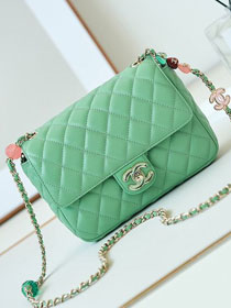 2024 CC original lambskin small flap bag AS3783 green