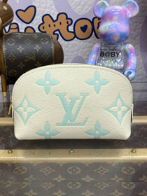 Louis vuitton original calfskin cosmetic pouch M45951 white&green