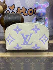 Louis vuitton original calfskin cosmetic pouch M45951 white&purple