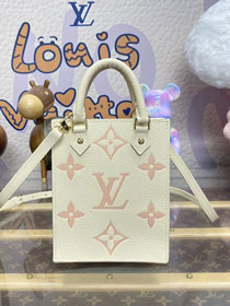 Louis vuitton original calfskin petit sac plat bag m81417 white&chamallow