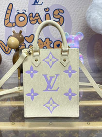 Louis vuitton original calfskin petit sac plat bag m81417 white&purple