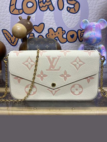 Louis vuitton original calfskin pochette felicie M81759 white&chamallow