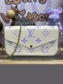 Louis vuitton original calfskin pochette felicie M81759 white&purple