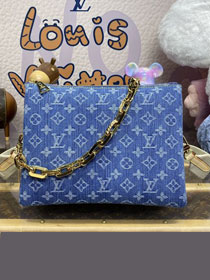 Louis vuitton original denim coussin pm bag M24564 blue