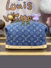 Louis vuitton original denim pochette cosmetique M24317 blue