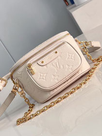 Louis vuitton original calfskin mini bumbag M83275 white