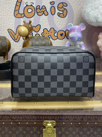 Louis vuitton original damier graphite locker dopp kit N83114