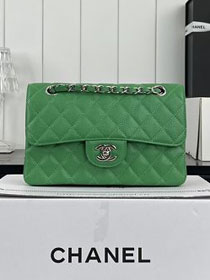 CC original grained calfskin small flap bag A01113 green