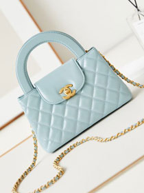 2024 CC original calfskin mini shopping bag AS4416 light blue