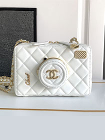 2024 CC original lambskin camera bag AS4817 white