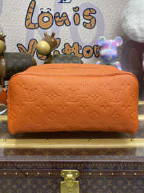 Louis vuitton original calfskin locker dopp kit M82576 orange