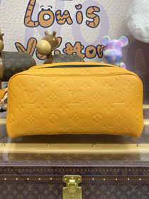 Louis vuitton original calfskin locker dopp kit M82576 yellow