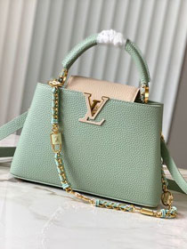 Louis vuitton original calfskin capucines BB handbag M20815 light green