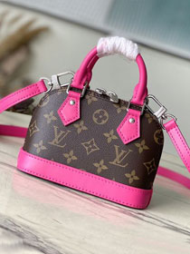 Louis vuitton original monogram canvas nano alma M83206 rose red