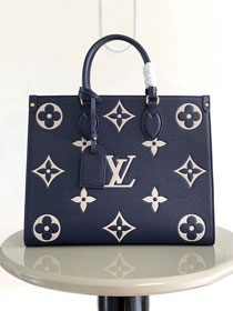 Louis vuitton original calfskin onthego mm M47084 navy blue