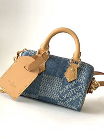 Louis vuitton original denim nano speedy 18 N40682 blue