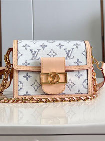 Louis vuitton original jacquard fabric mini dauphine M24841 white