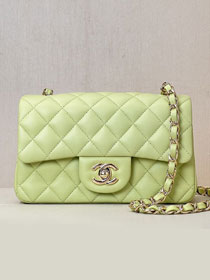 CC original lambskin mini flap bag A69900 light green