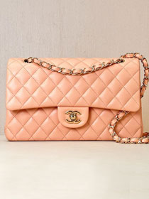 CC original lambskin medium flap bag A01112 coral