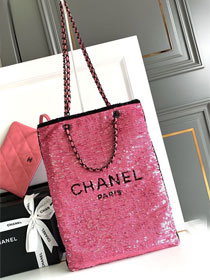 2024 CC original sequins tote bag AS4856 pink