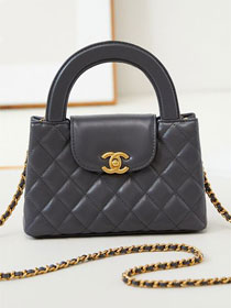 CC original calfskin mini shopping bag AS4416 dark grey