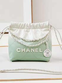 2024 CC original calfskin 22 mini handbag  AS3980 green&white