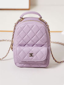 CC original grained calfskin mini backpack AP3753 light purple