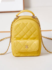 CC original grained calfskin mini backpack AP3753 yellow