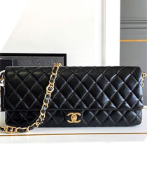 CC original lambskin clutch with chain AP5006 black