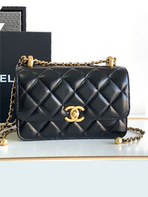 2024 CC original calfskin mini flap bag AS4875 black