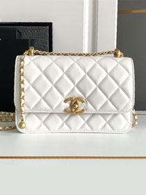 2024 CC original calfskin small flap bag AS4876 white