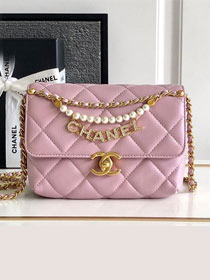 2024 CC original lambskin mini flap bag AS4986 pink