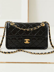 2024 CC original calfskin small  flap bag AS4687 black