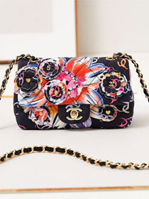 CC original fabric mini flap bag A69900 black