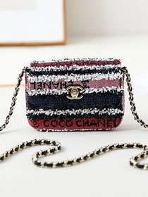 CC original sequins mini flap bag AS3268 multicolor