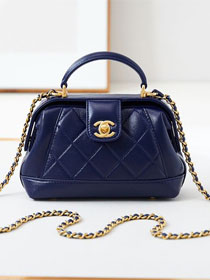 2024 CC original lambskin mini top handle bag AS4958 navy blue