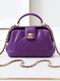 2024 CC original lambskin mini top handle bag AS4958 purple