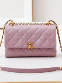 2024 CC original lambskin top handle flap bag AS4997 pink