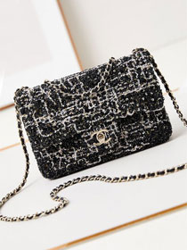 CC original sequins mini flap bag AS3269 black