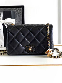 2024 CC original lambskin mini flap bag AS4973 black