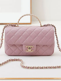 2024 CC original lambskin mini top handle bag AS4924 pink