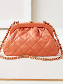 CC original lambskin clutch AS4717 orange