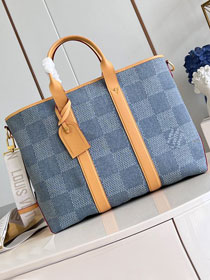 Louis vuitton original denim weekend tote bag N40702 blue