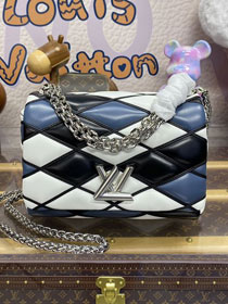 Louis vuitton original lambskin GO-14 medium handbag M22891 white&black&blue