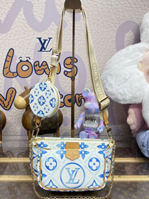 Louis vuitton original monogram canvas multi pochette M25374 blue