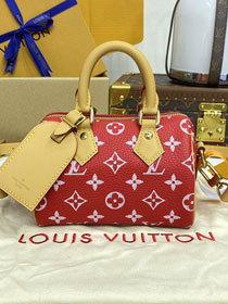 Louis vuitton original soft calfskin nano speedy 18 M24419 red